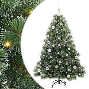 vidaXL Tehisj&otilde;ulupuu koos 150 LED-iga Roheline 150 cm PE ja PVC