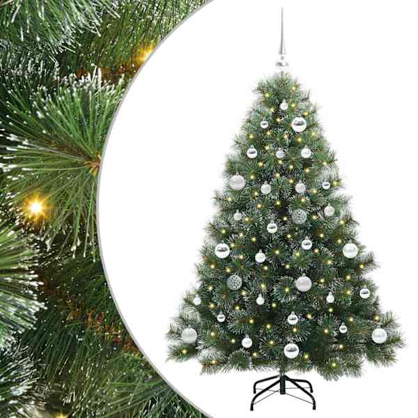 vidaXL Tehisj&otilde;ulupuu koos 150 LED-iga Roheline 150 cm PE ja PVC
