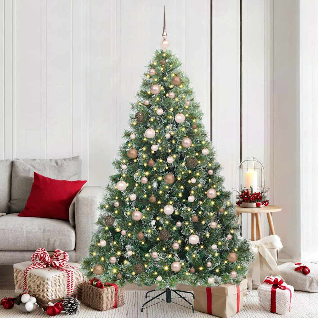 Sapin de Noël artificiel avec 300 LED Vert 180 cm PE et PVC