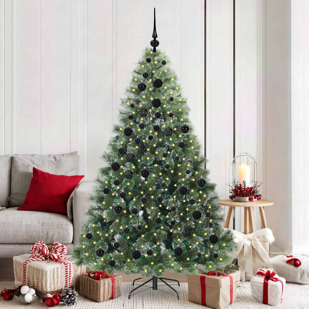 Sapin de Noël artificiel avec 300 LED Vert 180 cm PE et PVC