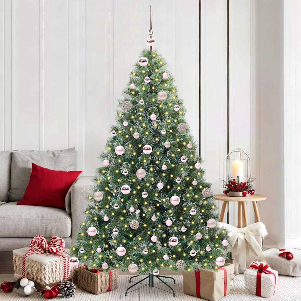 Sapin de Noël artificiel avec 300 LED Vert 180 cm PE et PVC