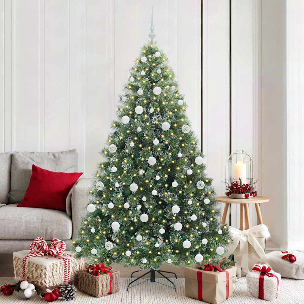 Sapin de Noël artificiel avec 300 LED Vert 180 cm PE et PVC