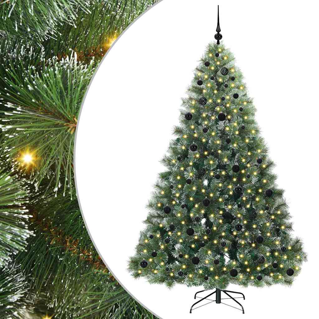 Sapin de Noël artificiel avec 300 LED Vert 210 cm PE et PVC