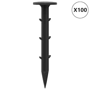 Zemní kolíky 100 pcs Černá Ø3 x 11 cm Plast - obrázek 3