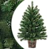 vidaXL Tehisj&otilde;ulupuu koos alusega Roheline 75 cm PVC, PE ja teras