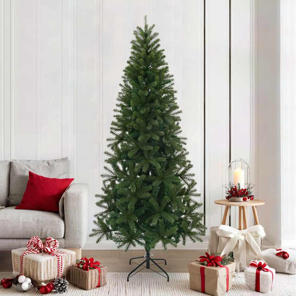 vidaXL Brad de Crăciun artificial Verde 210 cm PVC, PE și oțel