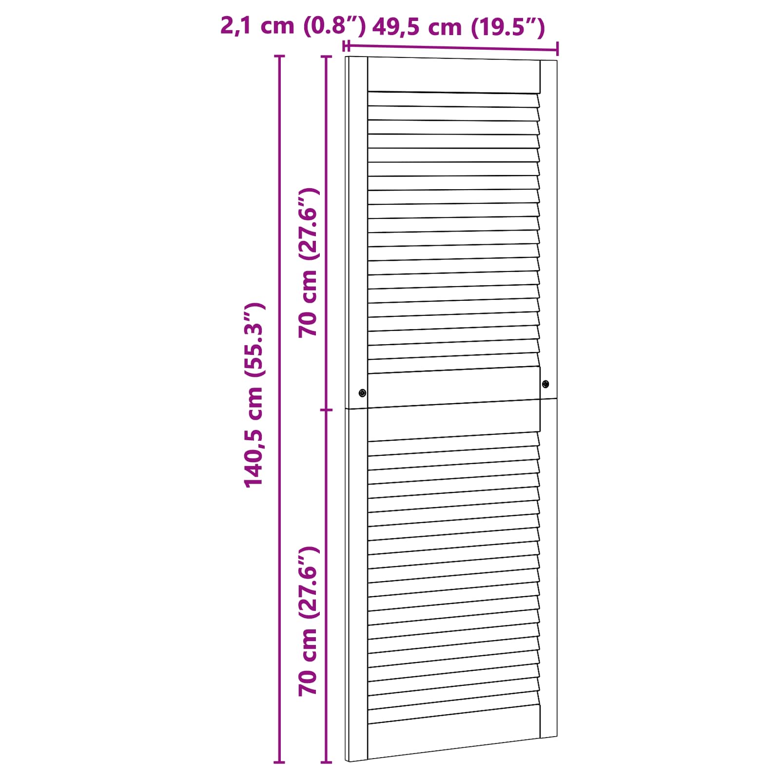 Vrata omare z vrati 2 pcs Naravna 49,5 x 2,1 x 140,5 cm - slika 10
