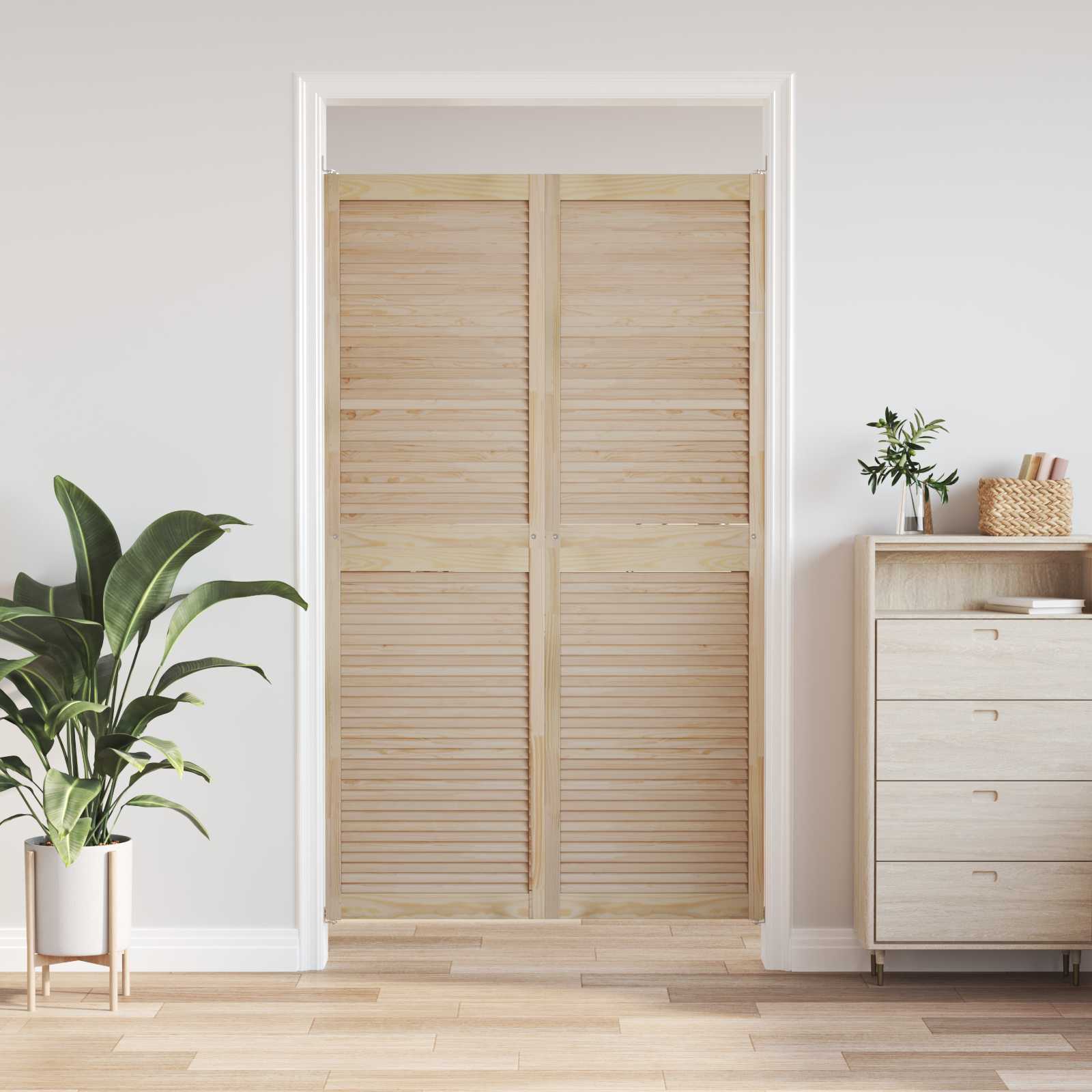 Kabeļa Durvis ar durvīm 2 pcs Dabiska 201 x 2,1 x 59,5 cm