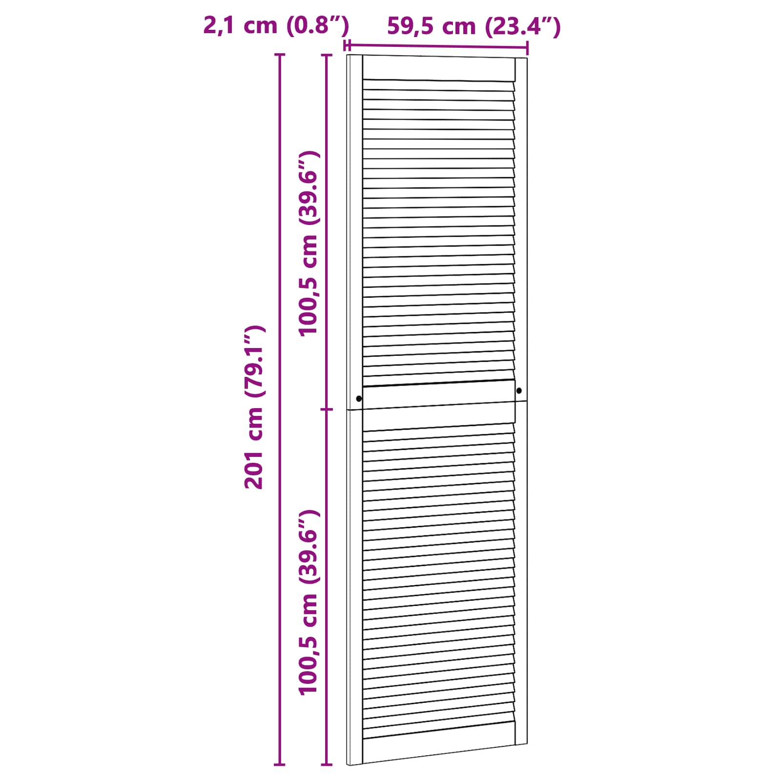 Kabeļa Durvis ar durvīm 2 pcs Dabiska 201 x 2,1 x 59,5 cm