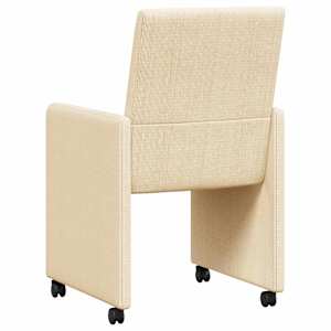 Jídelní židle na kolečkách s koly 2 pcs Krémová 57 x 66 x 94 cm - obrázek 6