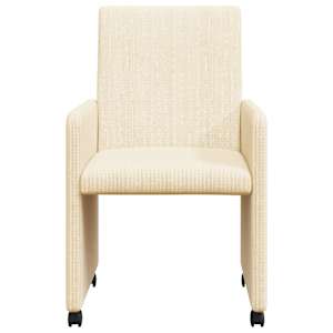 Jídelní židle na kolečkách s koly 2 pcs Krémová 57 x 66 x 94 cm - obrázek 4