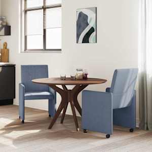 Jídelní židle na kolečkách s koly 2 pcs Modrá 57 x 66 x 94 cm - obrázek 3