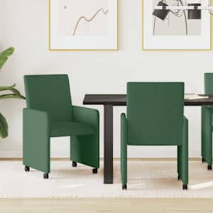 Jídelní židle na kolečkách 2 pcs Šedozelená 57 x 66 x 94 cm - obrázek 1