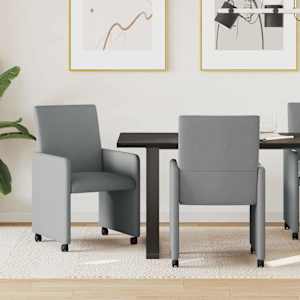 Jídelní židle na kolečkách 2 pcs Světle šedá 57 x 66 x 94 cm - obrázek 1