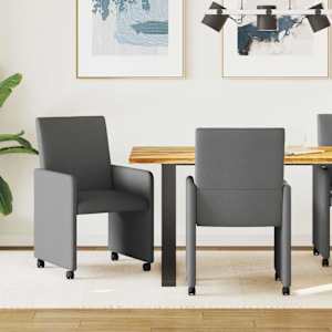 Jídelní židle na kolečkách 2 pcs Tmavě šedá 57 x 66 x 94 cm - obrázek 1
