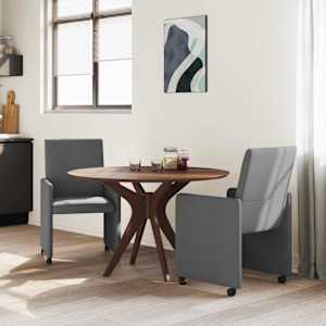 Jídelní židle na kolečkách 2 pcs Tmavě šedá 57 x 66 x 94 cm - obrázek 3