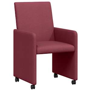 vidaXL Ratastega S&ouml;&ouml;gi-toolid 2 tk kangas Veinipunane 57 x 66 x 94 cm