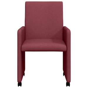 Jídelní židle na kolečkách 2 pcs vínová červená 57 x 66 x 94 cm - obrázek 4