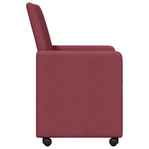 Jídelní židle na kolečkách 2 pcs vínová červená 57 x 66 x 94 cm - obrázek 5