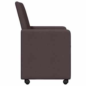 Jídelní židle na kolečkách 2 pcs Tmavě hnědá 57 x 66 x 94 cm - obrázek 5