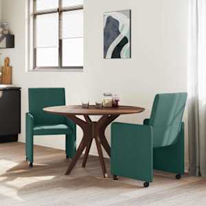 Jídelní židle na kolečkách 2 pcs Tmavě zelená 57 x 66 x 94 cm - obrázek 3