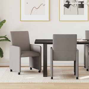 Jídelní židle na kolečkách 2 pcs Taupe 57 x 66 x 94 cm textil - obrázek 1