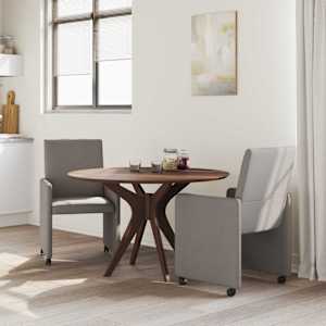 Jídelní židle na kolečkách 2 pcs Taupe 57 x 66 x 94 cm textil - obrázek 3