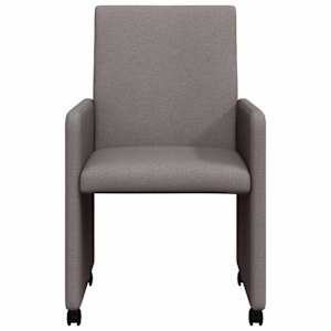 Jídelní židle na kolečkách 2 pcs Taupe 57 x 66 x 94 cm textil - obrázek 4