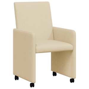 vidaXL Ratastega S&ouml;&ouml;gi-toolid 2 tk kangas cream 57 x 66 x 94 cm