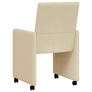 Jídelní židle na kolečkách 2 pcs Krémová 57 x 66 x 94 cm textil - obrázek 6
