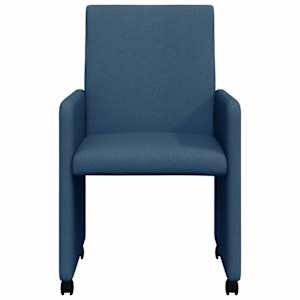 Jídelní židle na kolečkách 2 pcs Modrá 57 x 66 x 94 cm textil - obrázek 4
