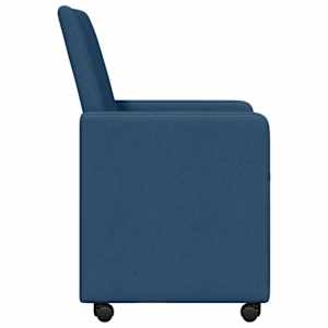 Jídelní židle na kolečkách 2 pcs Modrá 57 x 66 x 94 cm textil - obrázek 5
