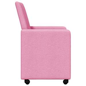 Jídelní židle na kolečkách 2 pcs Růžová 57 x 66 x 94 cm textil - obrázek 5