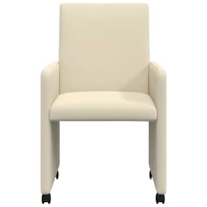 Jídelní židle na kolečkách s koly 2 pcs Krémová 57 x 66 x 94 cm - obrázek 4