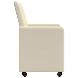Jídelní židle na kolečkách s koly 2 pcs Krémová 57 x 66 x 94 cm - obrázek 5