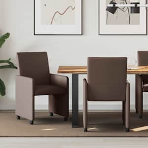 Jídelní židle na kolečkách s koly 2 pcs Hnědá 57 x 66 x 94 cm - obrázek 1