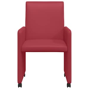 Jídelní židle na kolečkách 2 pcs vínová červená 57 x 66 x 94 cm - obrázek 4