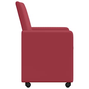 Jídelní židle na kolečkách 2 pcs vínová červená 57 x 66 x 94 cm - obrázek 5