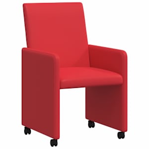 vidaXL Ratastega S&ouml;&ouml;gi-toolid 2 tk Kunstnahk Punane 57 x 66 x 94 cm