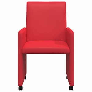 Jídelní židle na kolečkách s koly 2 pcs Červená 57 x 66 x 94 cm - obrázek 4