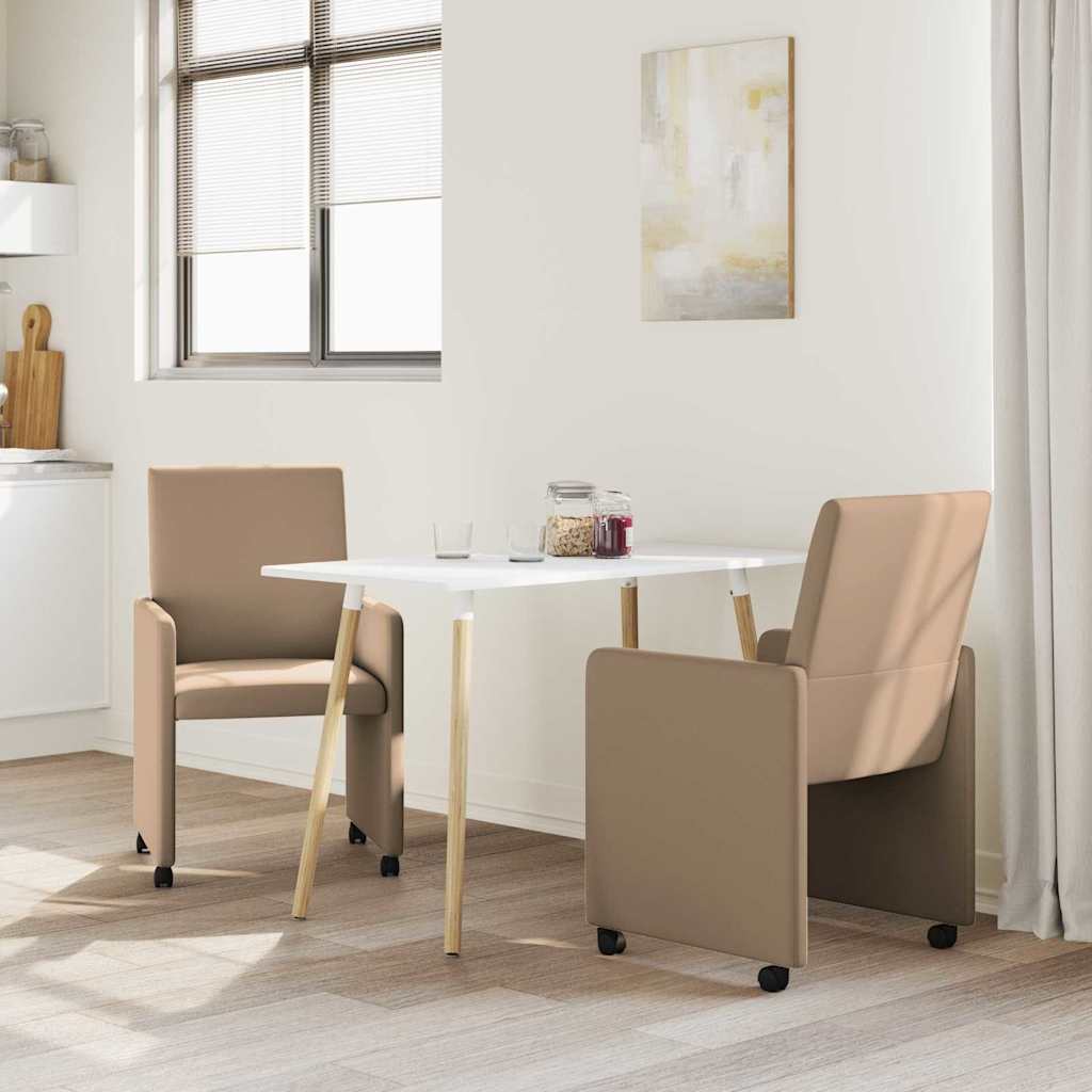 vidaXL Eetstoelen 2 pcs Cappuccino 57 x 66 x 94 cm Kunstleer