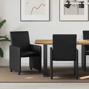 Jídelní židle na kolečkách s koly 2 pcs Černá 57 x 66 x 94 cm - obrázek 1