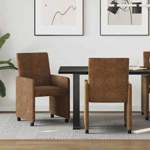 Jídelní židle na kolečkách s koly 2 pcs Hnědá 57 x 66 x 94 cm - obrázek 1