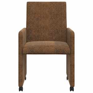 Jídelní židle na kolečkách s koly 2 pcs Hnědá 57 x 66 x 94 cm - obrázek 4