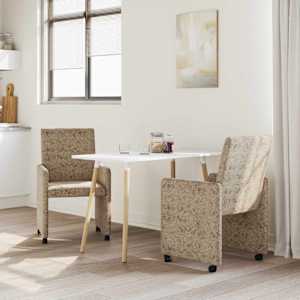 Jídelní židle na kolečkách 2 pcs Světle šedá 57 x 66 x 94 cm - obrázek 3