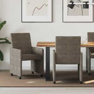 Jídelní židle na kolečkách 2 pcs Tmavě šedá 57 x 66 x 94 cm - obrázek 1