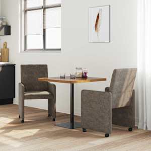 Jídelní židle na kolečkách 2 pcs Tmavě šedá 57 x 66 x 94 cm - obrázek 3