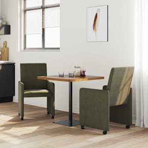 Jídelní židle na kolečkách 2 pcs Armádní zelená 57 x 66 x 94 cm - obrázek 3