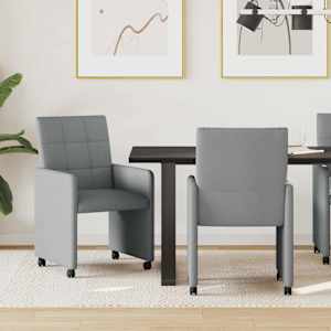 Jídelní židle na kolečkách 2 pcs Světle šedá 58 x 65 x 94 cm - obrázek 1