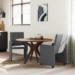 Jídelní židle na kolečkách 2 pcs Tmavě šedá 58 x 65 x 94 cm - obrázek 3